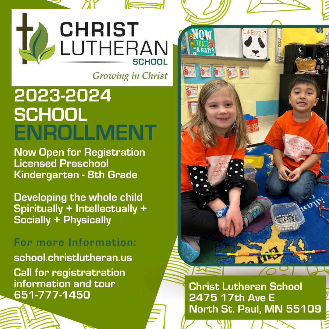 20232024 School Enrollment Christ Lutheran School